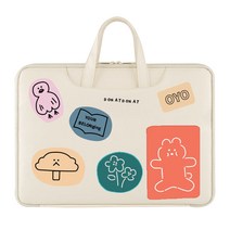 고나비 패치 노트북 가방, 크림화이트