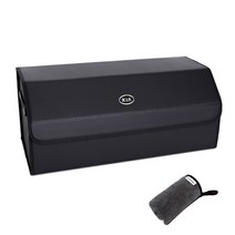 엠노블 가죽 트렁크 정리함 + 세차타월 세트, 기아(구)+블랙