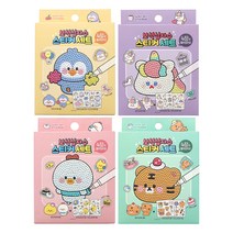 핑크풋 4000쪼꼬미 보석 십자수 스티커 4종 세트, PURPLE, MINT, YELLOW, PINK, 1세트