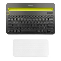 로지텍 K480 Bluetooth 멀티 디바이스 무선 키보드 + 한글 키스킨 세트, Y-R0049(키보드), 텐키리스, 블랙