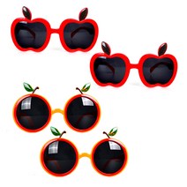 파티쇼 사과 파티안경 2p + 오렌지 파티안경 2p 세트, 혼합색상, 1세트