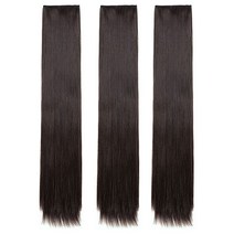하이유니 긴생머리 헤어피스 50cm, 브라운블랙, 3개