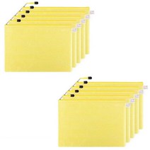 Itemtrade 투명 메쉬 지퍼파일백 A4, 02 옐로우, 10개