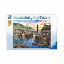 코리아보드게임즈 항구의 아침 직소퍼즐 R150458, 혼합색상, 500피스