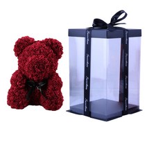 프랑온드 발렌타인데이 화이트데이 기념일 로즈 베어, 리본 와인, 40cm