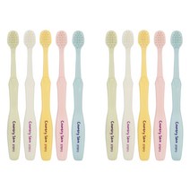 컨트리세이브 유아용 친환경 칫솔 2단계 4세~12세 5종 세트, 2세트, 화이트, 핑크, 옐로우, 그린, 블루