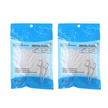 화이트 일회용 스마트 파우치형 치실 8.5 x 2.5 cm G7179, 100개입, 2개
