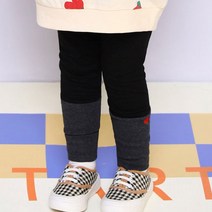 젤리스푼 여아용 스윗 골지 배색 레깅스