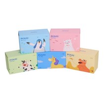 포비스 순면 100% 아기 미용 다용도 건티슈 5종 x 2세트, 10팩