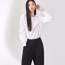 미쏘 라운드넥 코튼 블라우스