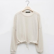 탱커스 여성용 스트링 린넨 포인트 데일리 긴팔 티셔츠 TU3TS005L0