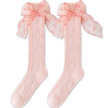 미소 여아용 공주풍 나비 리본 레이스 양말 F85