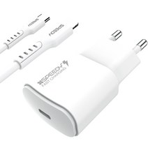 SPEEDY PD 20W 고속 충전기 Cto8 20W 케이블 세트, 화이트, 1세트