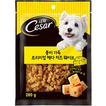 시저 강아지 간식 풍미 가득 프리미엄 체다 치즈 웨이브 280g, 1개