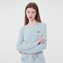키르시 여성용 SMALL CHERRY CABLE CROP KNIT