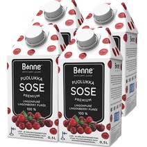 본네 링곤베리 퓨레 주스, 500ml, 4개