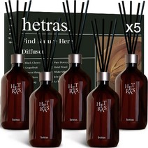 헤트라스 프리미엄 대용량 디퓨저 선물세트, 퓨어 다우니, 호텔 우드, 화이트 셔츠, 제주 사려니숲길, 라튤립 샤워, 500ml, 1세트