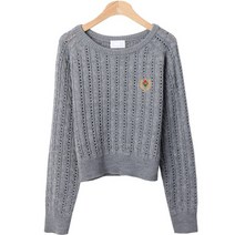 여성용 슈라프 펀칭 꽈베기 자수 니트 cpnt3923k28