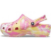 크록스 여성용 클래식 플랫폼 마블 클로그 젤리슈즈 207176-6SO