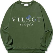 빌락트 남성용 빅사이즈 블루 플라워 맨투맨 티셔츠