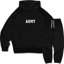 이지스튜디오 남성용 ARMY 더블 코튼 후드 + 팬츠 오버핏 세트
