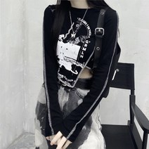 레몬티 여성용 스티치 크롭 긴팔티 lkf22470