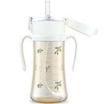 그로미미 PPSU 올리브 추빨대컵 300ml, 화이트, 1개