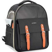 스페이스캣 반려동물 심플리 백팩형 이동가방, 블랙