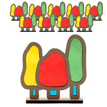 민화샵 썬캐쳐 만들기세트 나무, 빨강, 노랑, 파랑, 초록(셀로판지), 10세트