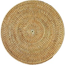 라탄샵 인도네시아 오리지널 발리 롬복 냄비 받침 테이블 매트 L J036M, 내추럴, 1개