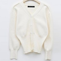 TANKUS 여성용 브이넥 밑단 밴딩 볼륨 니트 가디건 TU4CD002L0