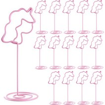 라이프스윗 다용도 스탠드 메모 클립 명함 메서지 집게 유니콘 15p, 핑크