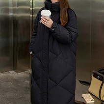 메이첼 여성용 루즈 베베 하이 헨리넥 데일리 롱 패딩 01817