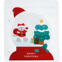 도나앤데코 크리스마스를 맞이하는 고양이친구들 PET 선물 포장 지퍼백, 20개, 회색 고양이 산타