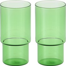 리본제이 플로라 내열 유리컵 480ml, 그린, 2개