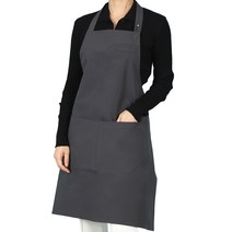 유폼 스틸버튼 목걸이형 코지 앞치마, 1개, 차콜