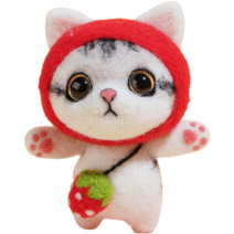 후니마켓 DIY 펠트 세트 고양이 12딸기 차량용1, 혼합색상, 1세트