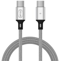 이츠라이프 칸쿤 C to C 고속 충전 케이블 60W, 1개, 3m, 그레이