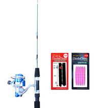 매직웜 송어 릴 얼음낚시대 아이스로드 세트, 혼합색상