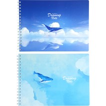 핑크풋 7000 고래 드로잉노트 2종 세트, 1세트