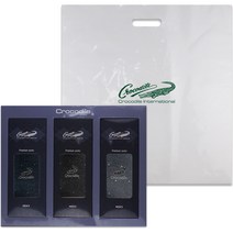 크로커다일 남성용 자수 우주도트 쟈가드 중목 양말 3족 세트 CD4SK1039