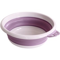 네이쳐리빙 간편보관 접이식 대야 L, 바이올렛, 1개