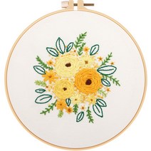 위즈앤위즈 누구나 DIY 프랑스자수 패키지 20cm, 봄꽃 03, 1세트