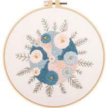 위즈앤위즈 누구나 DIY 프랑스자수 패키지 20cm, 1세트, 봄꽃 01