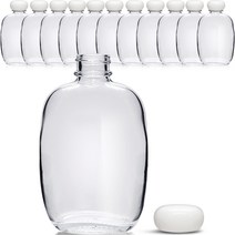 미르코리아 위스키 둥근 사각 유리병 PP화이트, 100ml, 12개