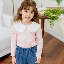 베베쥬 여아용 보네 카라 티셔츠