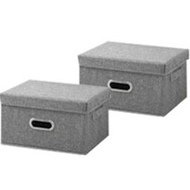 인블룸 패브릭 리빙박스 A 소형, 2개, 그레이
