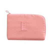 다윗트 휴대용 미니 충전기 케이블 보관 파우치, 핑크, 1개