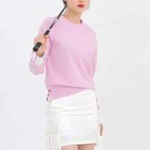 럭스골프 여성용 라운드 긴팔 니트 셔츠 MDG2A604W