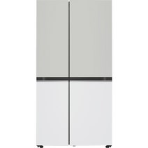 [색상선택형] LG전자 오브제컬렉션 양문형 냉장고 디오스 S834MGW12 832L 방문설치, 그레이 + 화이트